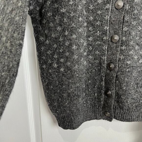 Columbia Shetland Wool Cardigan Sweater Patterned Gray Women's Size Medium - Picture 5 of 7